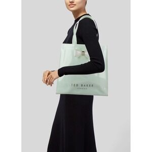 Ted Baker London Bow Tote Bag Shopper Handbag Large Light Blue Designer